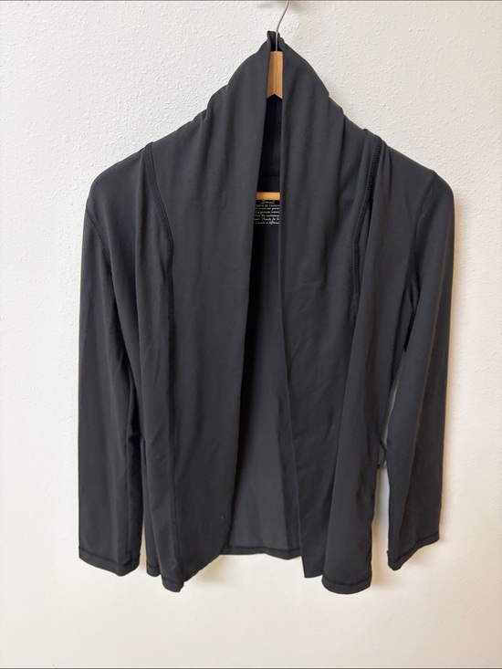 Soybu Sweaters - Soybu Women's Black Open-Front Cardigan with Draped Collar size Small